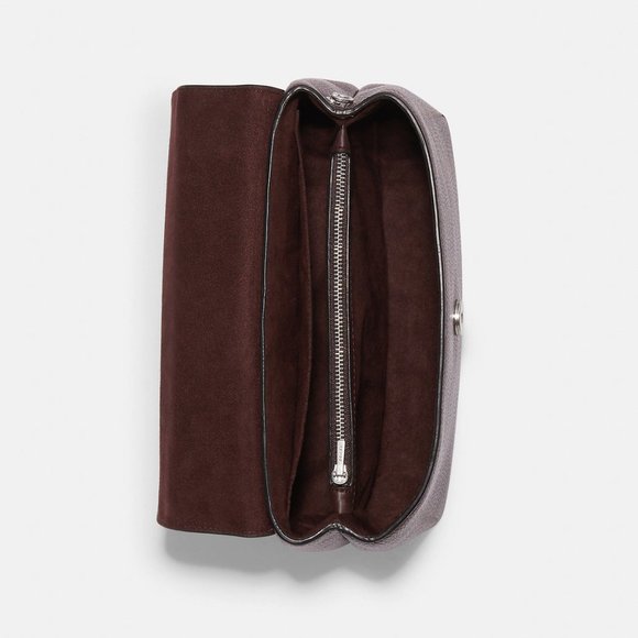 COACH Tammie Shoulder Bag In Colorblock Burgundy Pink Silver Hardware - Picture 3 of 15